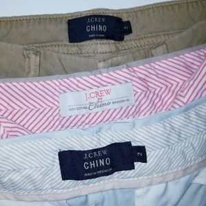 Lot of 3 J Crew chino shorts, 4", 7" inseam